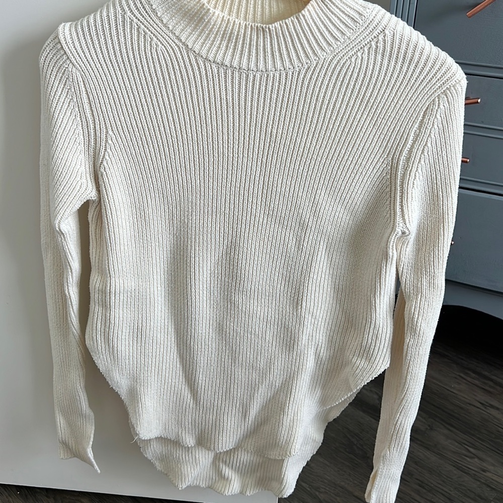 Cream slit sweater